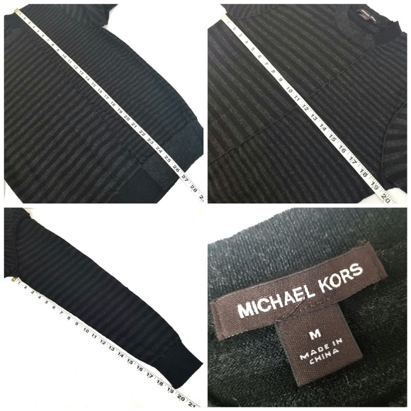 Michael Kors Merino Wool Striped Pullover Sweater - Picture 5 of 6